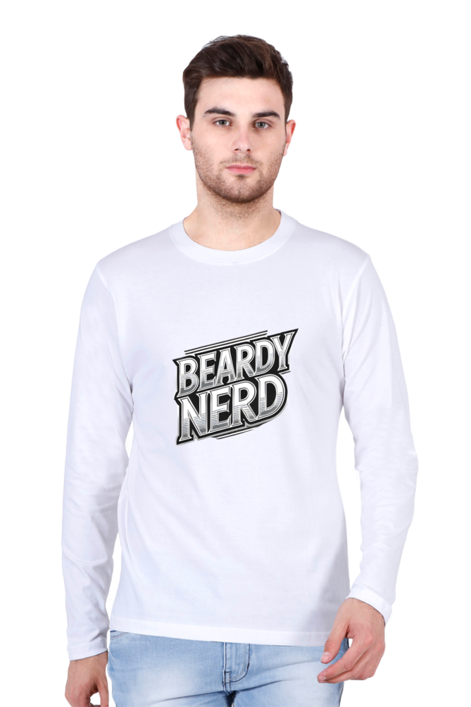 Beardy Nerd | Round Neck Full Sleeves