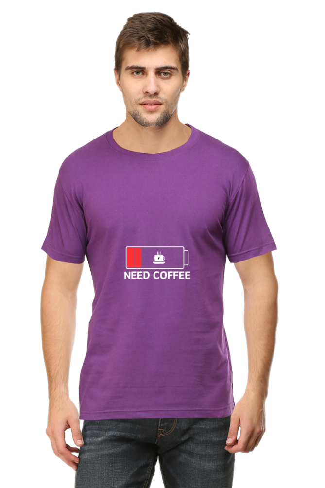 Coder's Special: Need Coffee T-Shirt - Classic Round Neck Half Sleeves