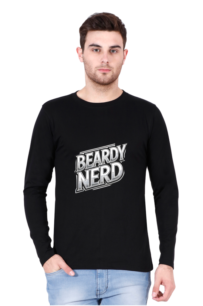 Beardy Nerd | Round Neck Full Sleeves