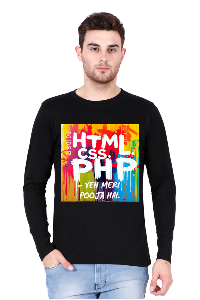 HTML CSS & PHP - YEH MERI POOJA HAI | Round Neck Full Sleeves