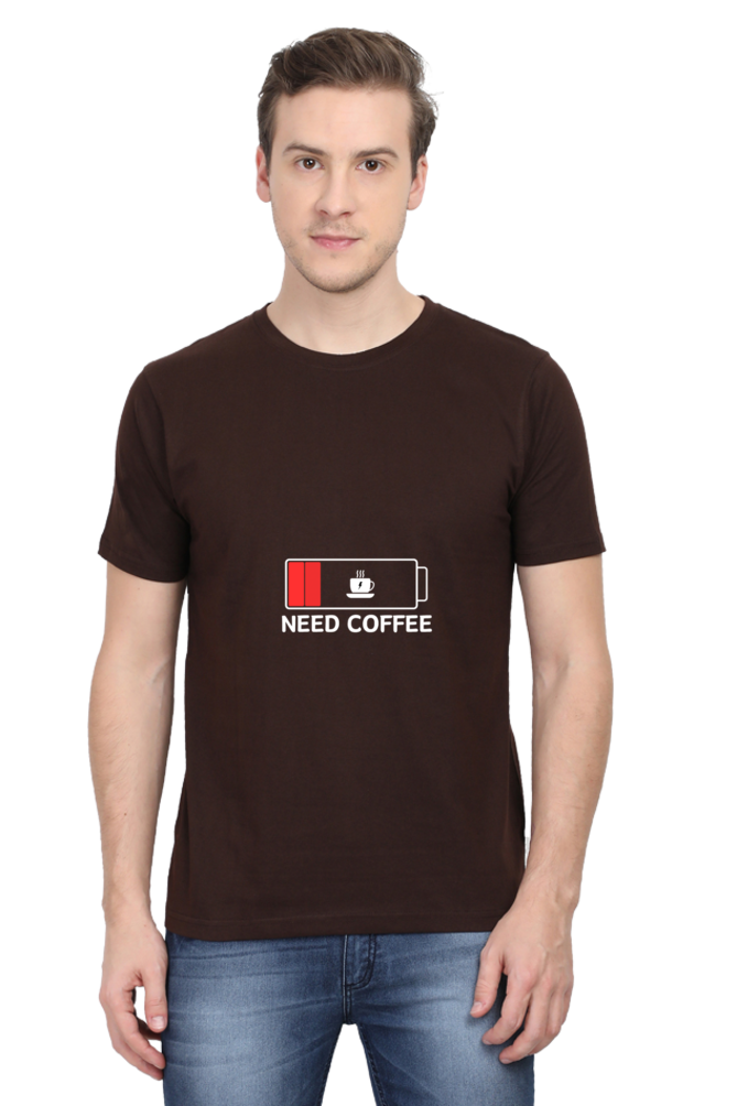 Coder's Special: Need Coffee T-Shirt - Classic Round Neck Half Sleeves