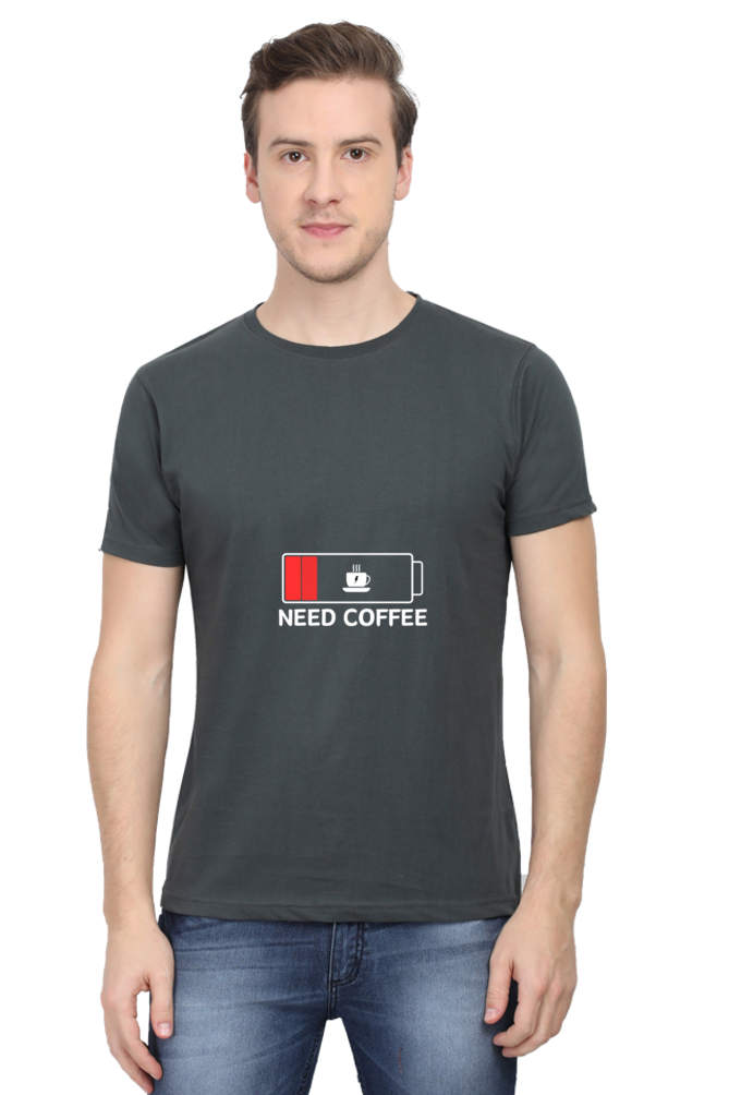 Coder's Special: Need Coffee T-Shirt - Classic Round Neck Half Sleeves