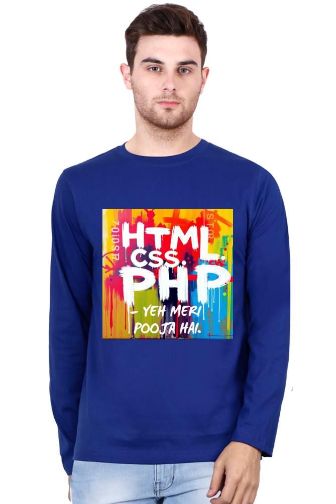 HTML CSS & PHP - YEH MERI POOJA HAI | Round Neck Full Sleeves